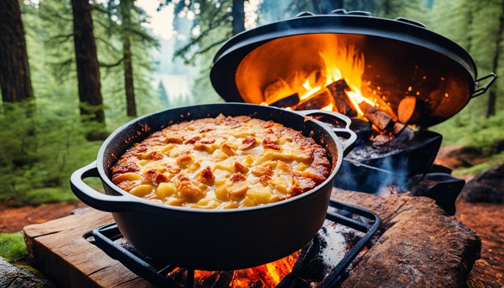 Dutch oven apple cobbler