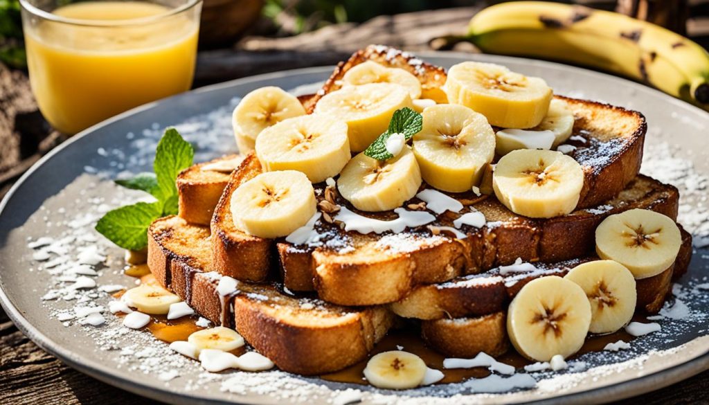 delicious banana coconut french toast