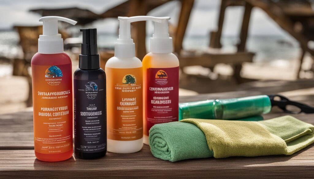 camping shower toiletries