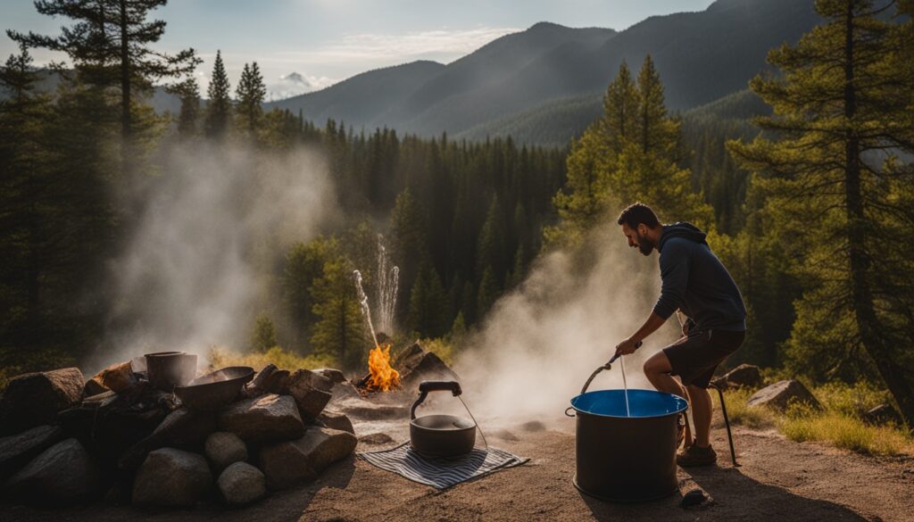 hot camping shower