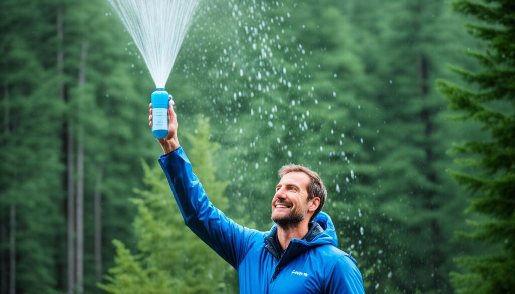 using portable camping shower