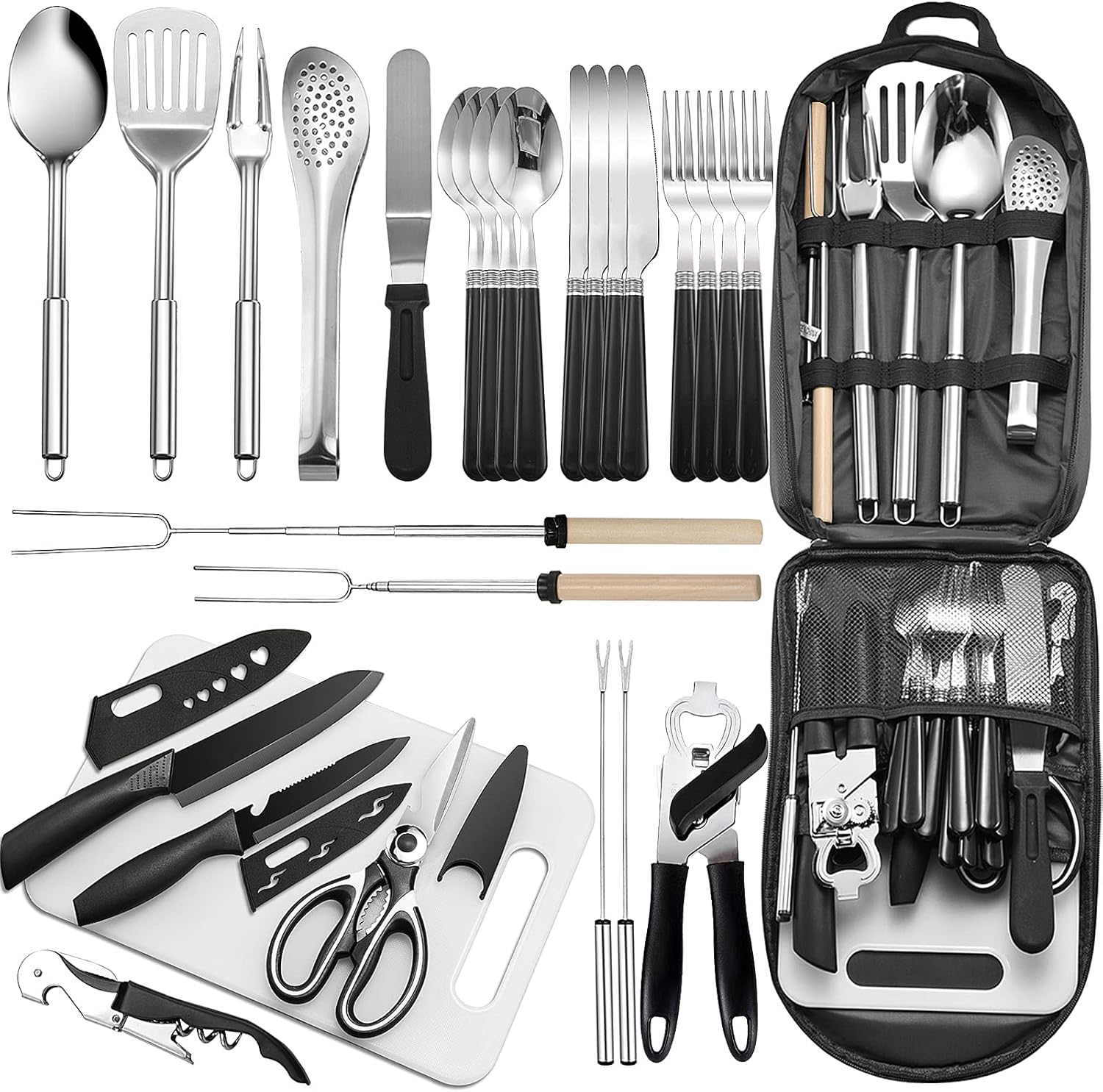 Portable Camping Kitchen — 27-Piece Cookware Kit