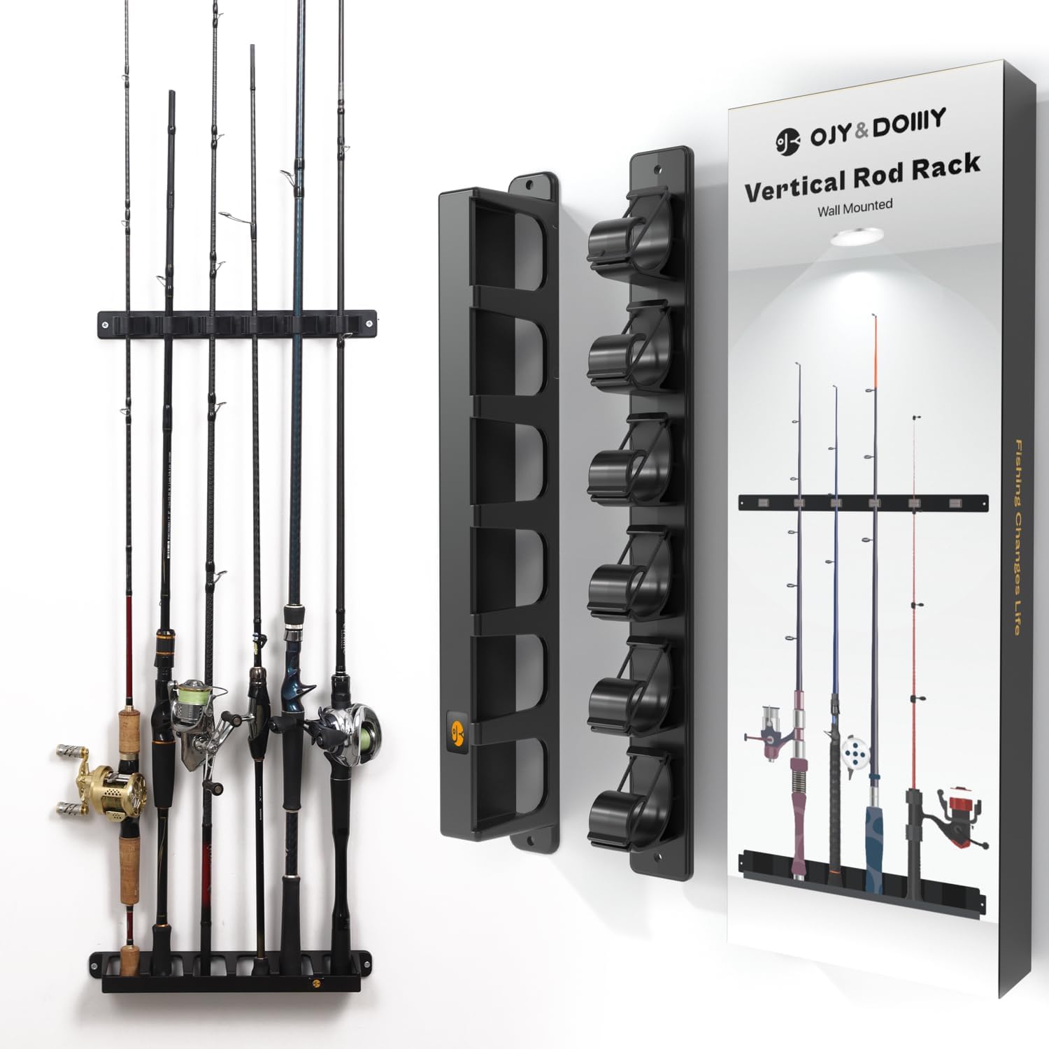 OJYDOIIIY Wall Mount Vertical Rod Holder