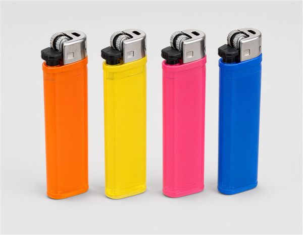 AI-generated illustration of the BIC Maxi disposable lighter 4-pack (AI image, not a product photo)