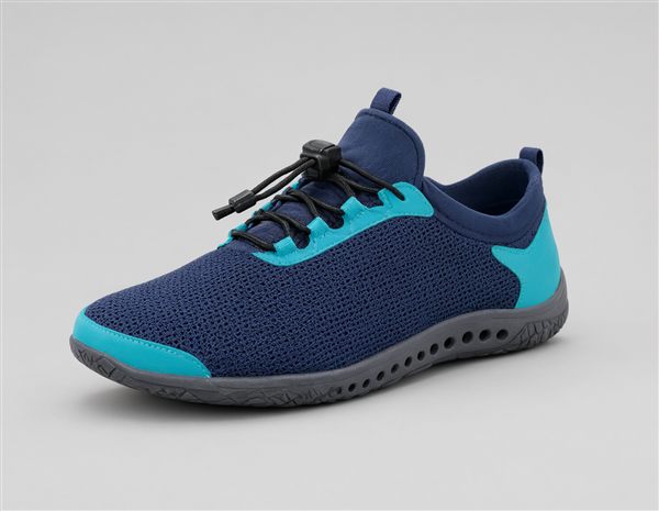 AI-generated illustration of a mesh quick-dry bungee-lace water shoe matching the ALEADER style