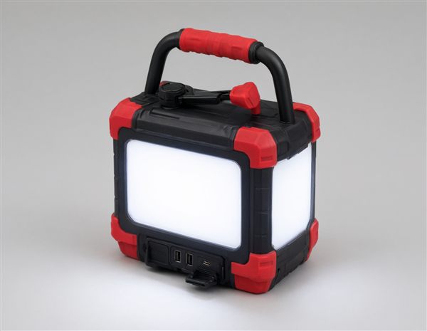 AI-generated illustration of a hand crank USB power hub lantern matching the Goal Zero Lighthouse style