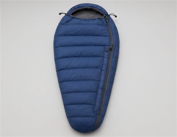 AI-generated illustration of a synthetic mummy sleeping bag matching the Marmot Trestles Elite Eco 20 style