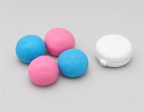 AI-generated illustration of moldable silicone putty ear plugs matching the Putty Buddies style